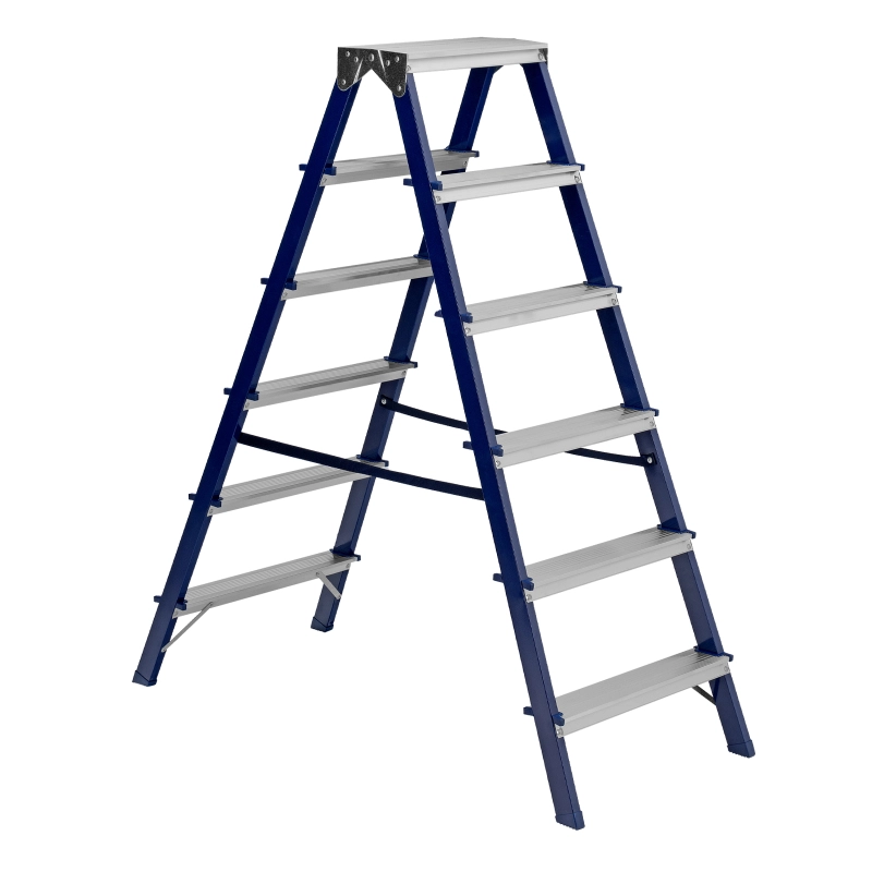 Стремянка двусторонняя 6 ступеней, стальная, Сибртех (97936)