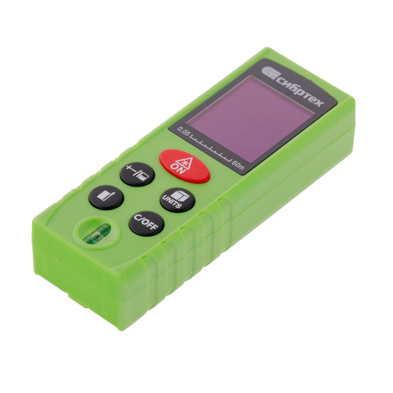 Лазерный дальномер PM-60,60 м,с пузырьковым уровнем Сибртех (38011)