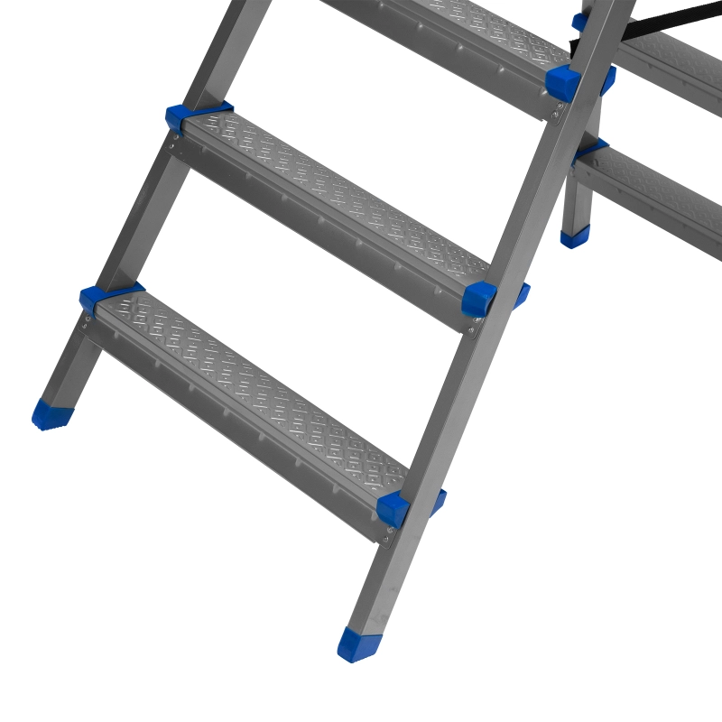 Стремянка двухсторонняя 6 ступеней, сталь профиль, стальные ступени, Сибртех (97986)