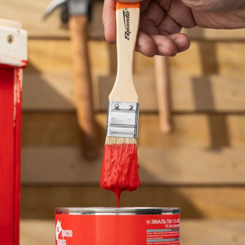 Кисть плоская Slimline 1" (25 мм) натуральная щетина, деревянная ручка Sparta (824205)