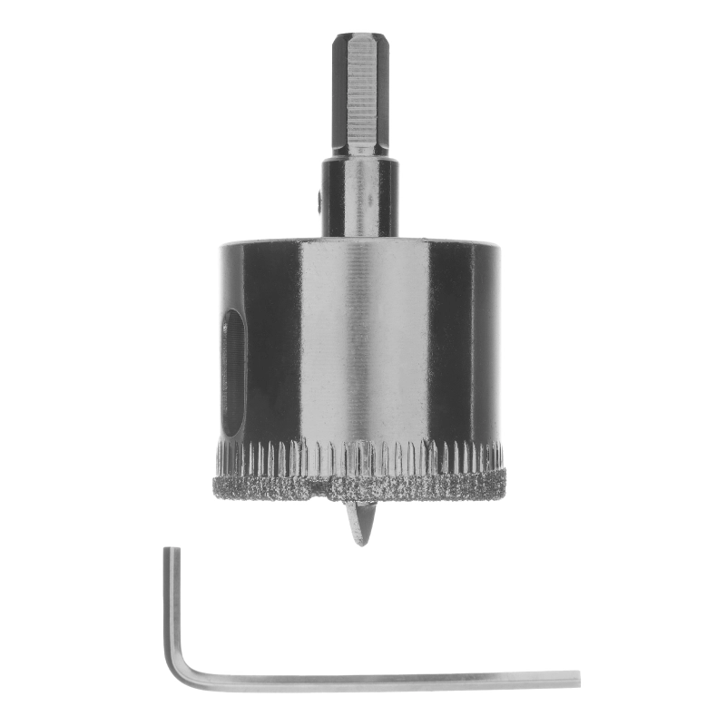 Сверло по керамической плитке и стеклу, 35 х 55 мм, шестигранный хвостовик, с центрующим сверлом Сибртех (72718)