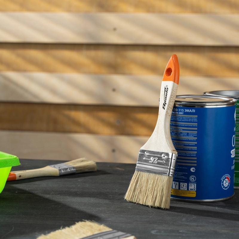 Кисть плоская Slimline 2.5" (63 мм) натуральная щетина, деревянная ручка Sparta (824355)