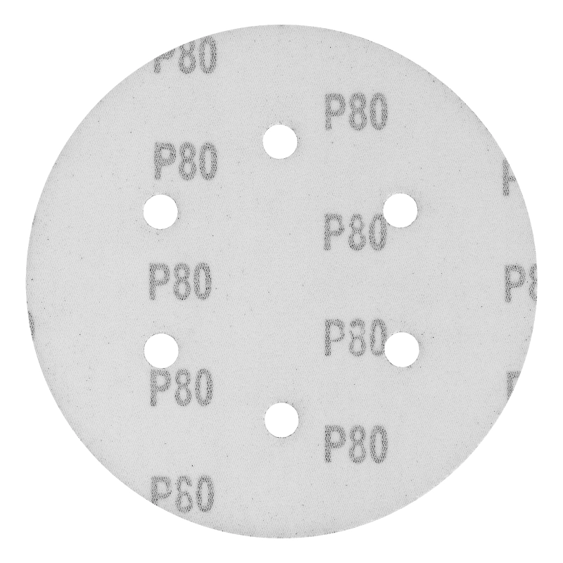 Круг абразивный на ворсовой подложке под "липучку", перфорированный, P 80, 150 мм, 5 шт Matrix (73838)