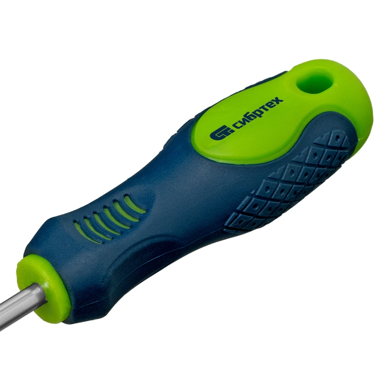 Отвертка, SL5 х 100 мм, CrV, двухкомпонентная рукоятка Сибртех (11867)