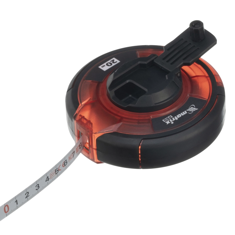 Рулетка геодезическая 20 м х 12,5 мм, закрытый корпус, стальная лента, односторонняя шкала, Pro Matrix (31280)