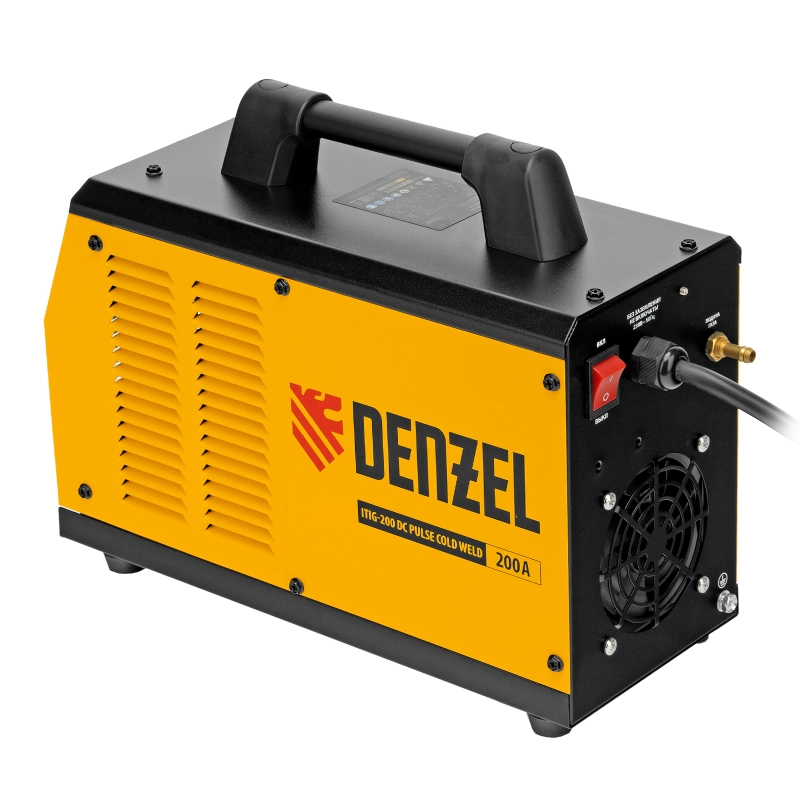 Аппарат инвертор. аргонодуговой сварки ITIG-200 DС Pulse Cold Weld, 200 А, ПВ 60% Denzel (94329)