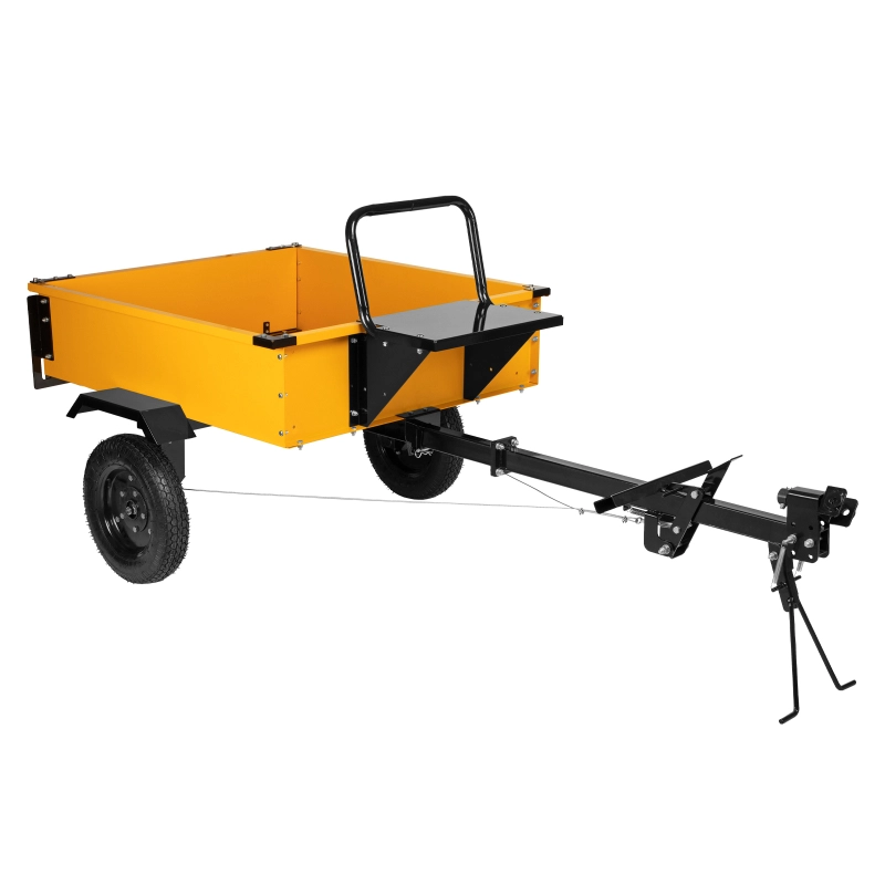 Прицеп для мотоблока TT-500, оцинк., груз. 500 кг, рег. сцепка, колеса 4.00-10, в упаковке Denzel (59950)