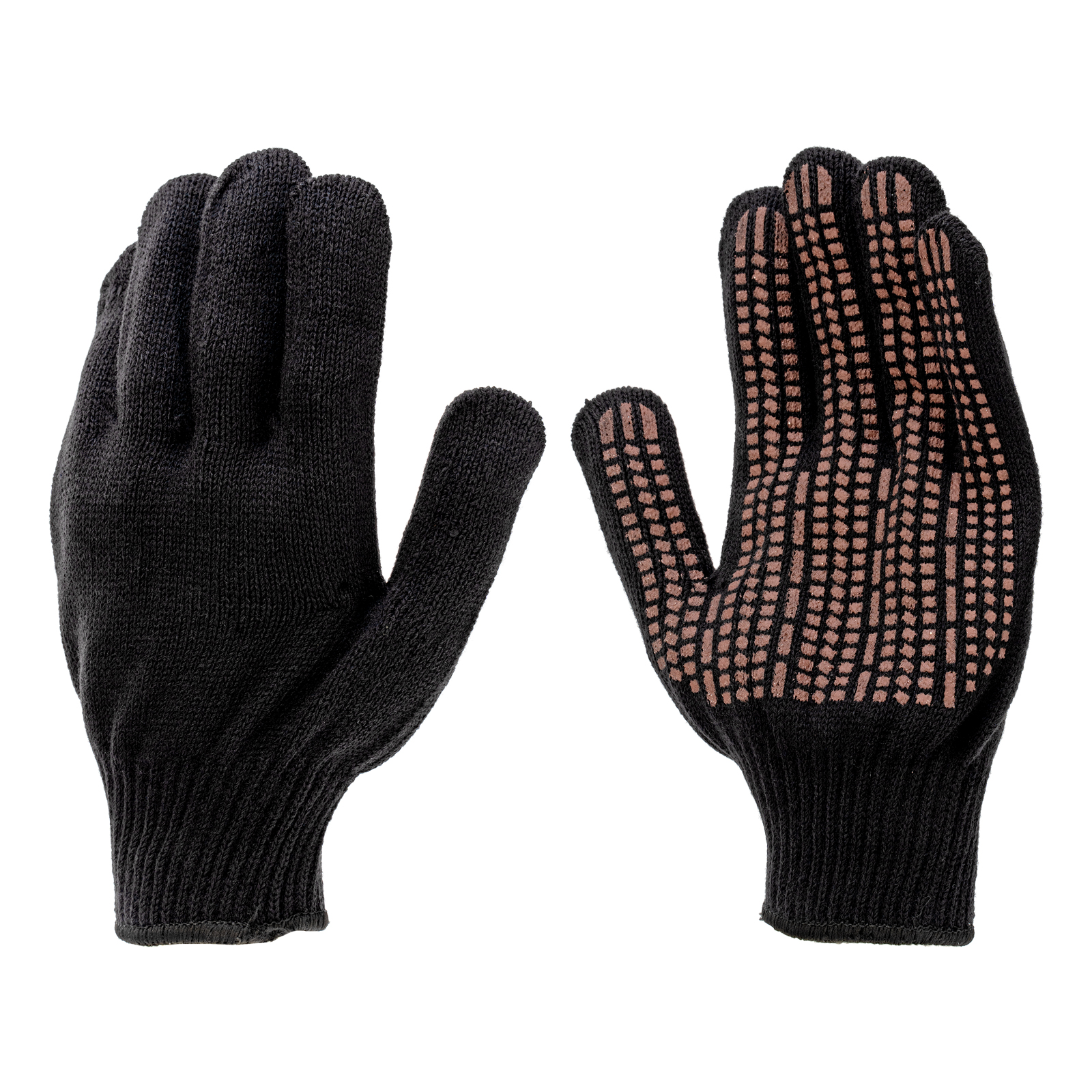 Перчатки трикотажные, акрил, ПВХ гель, "Протектор", черны, оверлок Сибртех (68661)