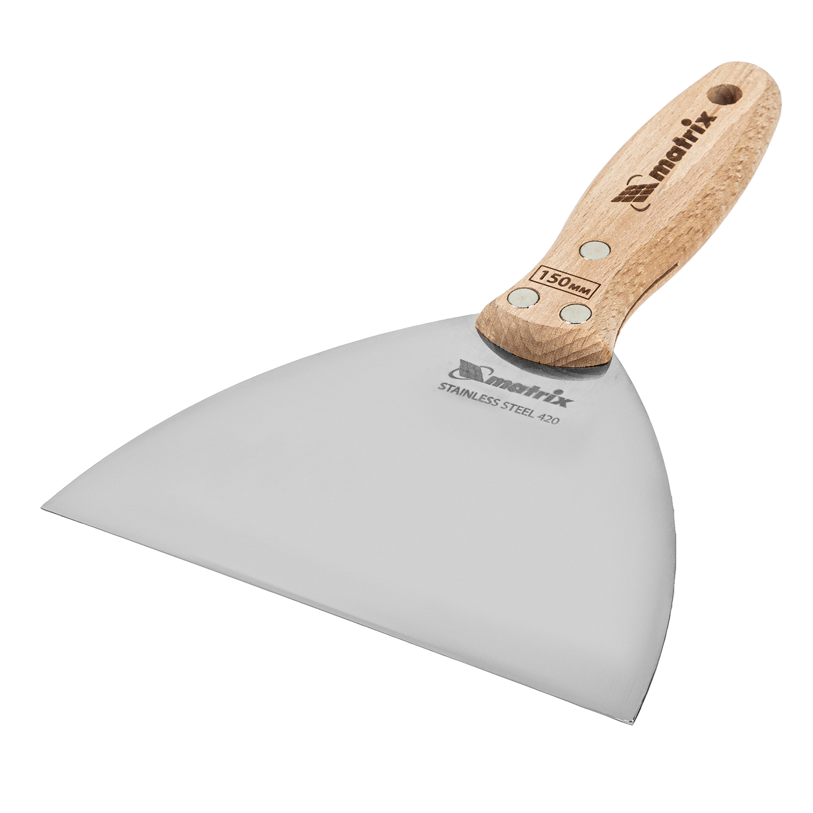Шпательная лопатка из нержавеющей стали, 150 мм, буковая рукоятка, EFP Matrix (85619)