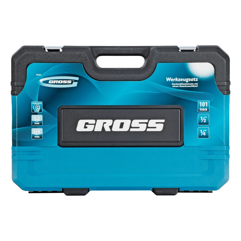 Набор инструментов, 1/4", 1/2", CrV, 120 зубьев, 101 предмет Gross (14151)