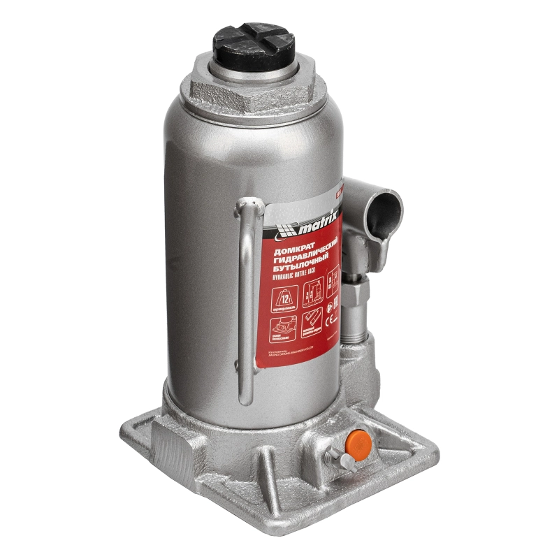 Домкрат гидравлический бутылочный, 12 т, h подъема 230-465 мм Matrix (50768)