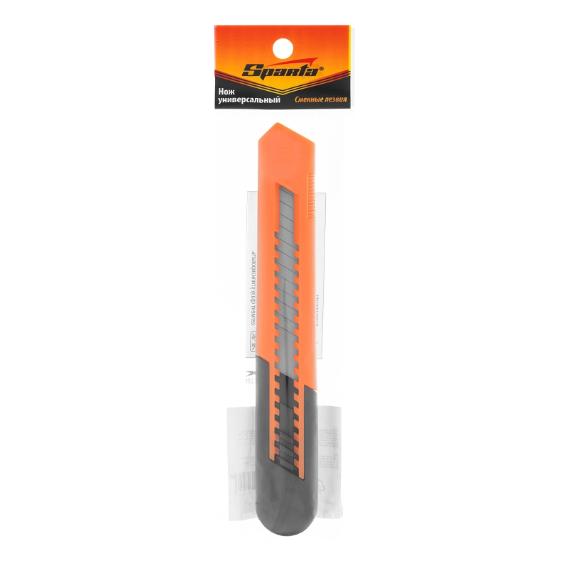 Нож, 18 мм, выдвижное лезвие, пластиковый усиленный корпус Sparta (78907)