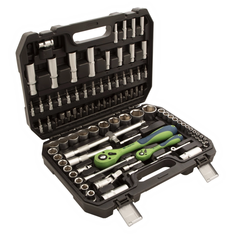 Набор инструментов 94 предмета, CrV, 1/2", 1/4" Сибртех (13509)