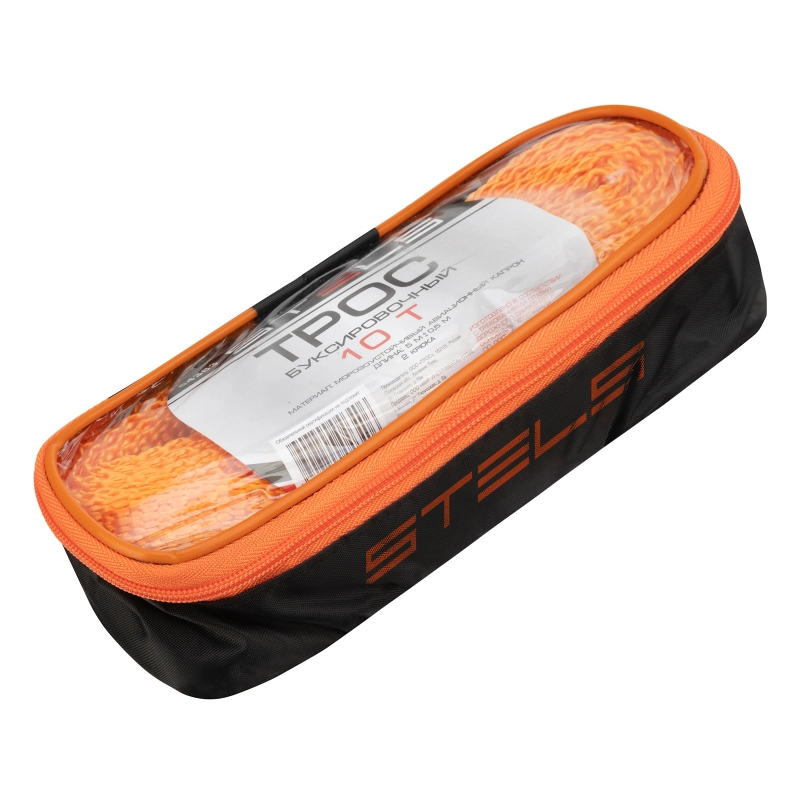 Трос буксировочный 10 т, 5 м, 2 крюка, сумка на молнии Stels (54383)