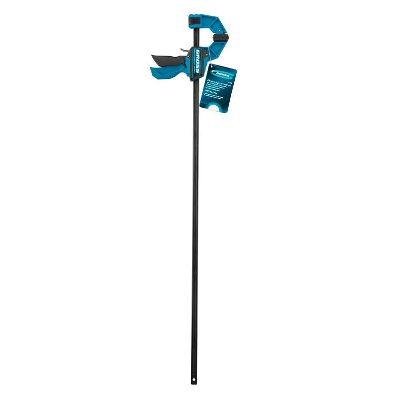 Струбцина реечная, быстрозажимная, пистолетного типа, пошаговый механизм, пластиковый корпус, 900 мм Gross (20708)