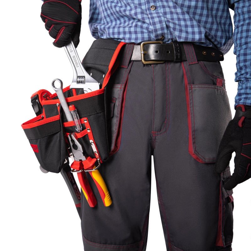 Подсумок поясной, 8 карманов, держатель для молотка, для клещей Matrix (90242)