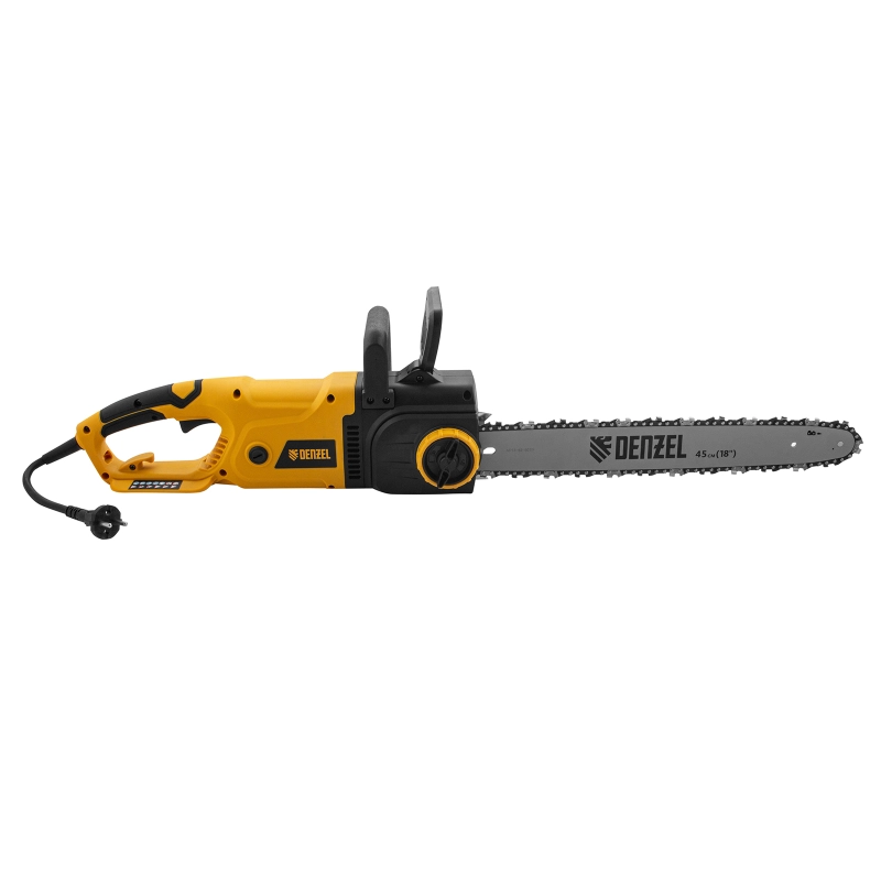 Пила цепная электрическая EDS-2200, 2.2 кВт,продольная, шина 45 см, шаг 3/8, паз 1.3 мм, 62 звена Denzel (95619)