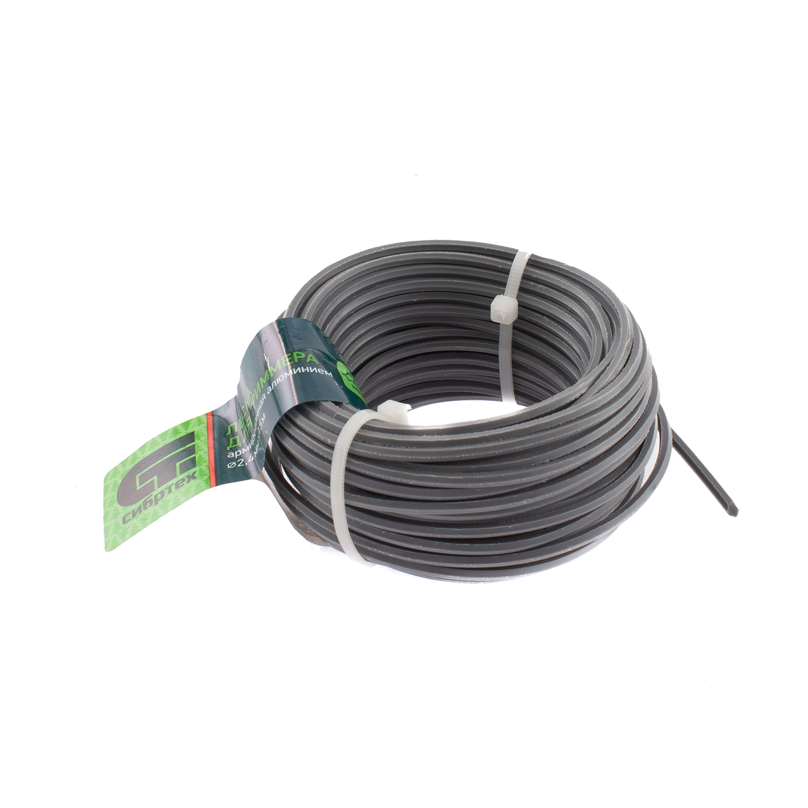 Леска для триммера звезда, армированная алюминием, 2.4 мм х 15 м, Сибртех (961975)