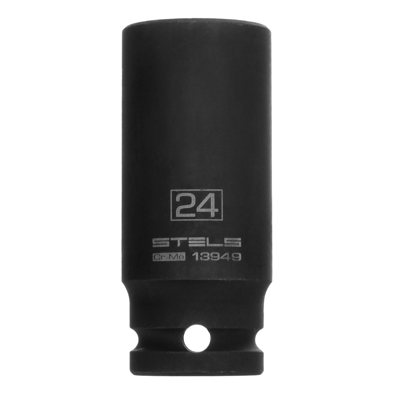 Головка ударная удлиненная шестигранная, 24 мм, 1/2, CrMo Stels (13949)