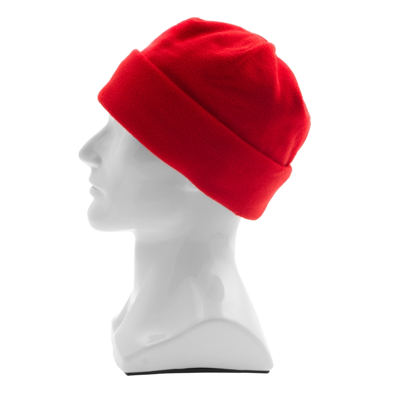 Шапка с отворотом из флиса для взрослых, размер 58-59, красная Сибртех (68831)