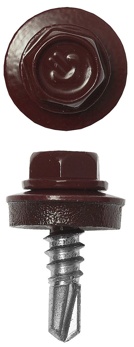 ЗУБР СКМ 3005, 25 х 5.5 мм, темн.-красн., 1800 шт, кровельный саморез, Профессионал (4-300310-55-025-3005)