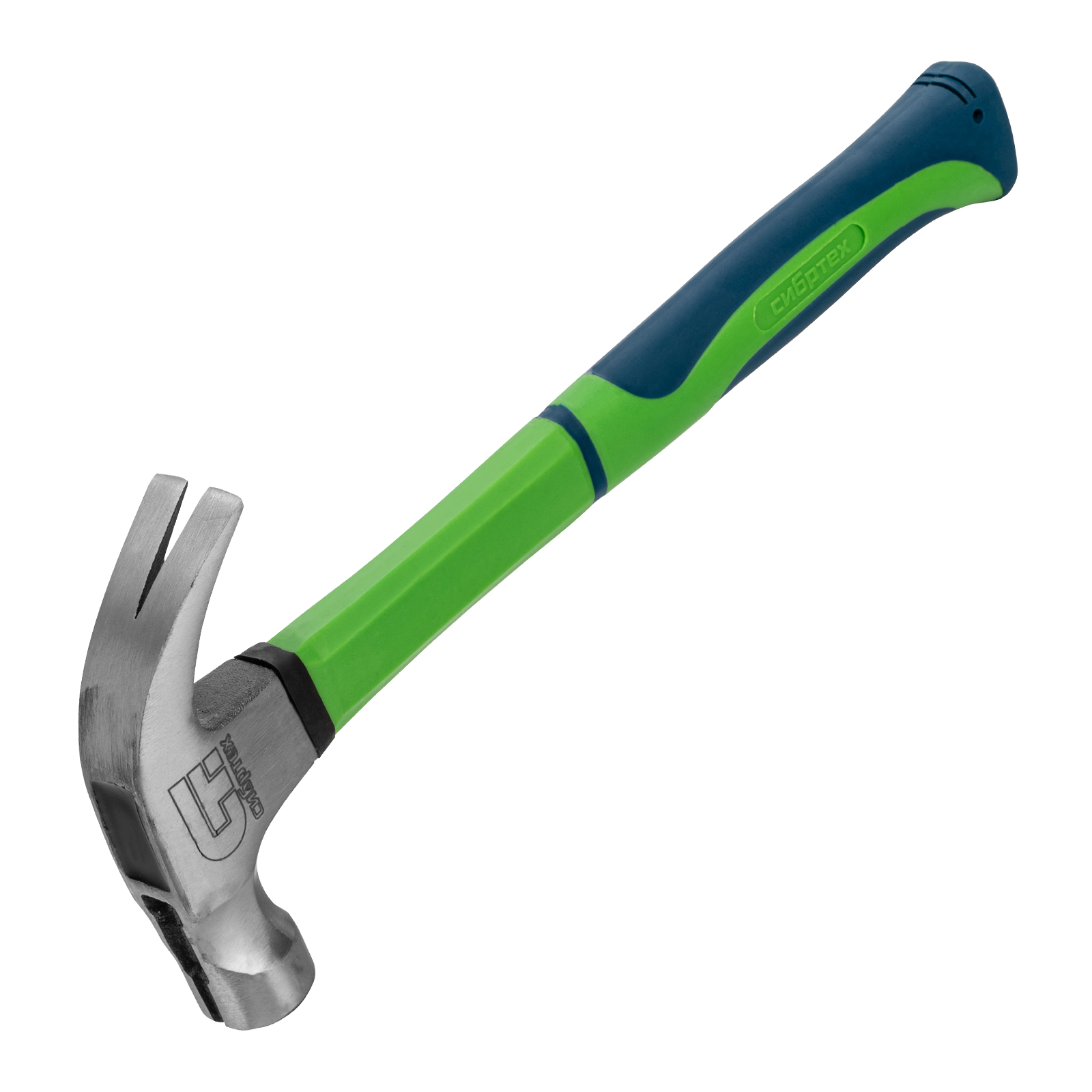 Молоток-гвоздодер, 450 г, с магнитом, фибергласовая обрезиненная рукоятка Сибртех (10441)