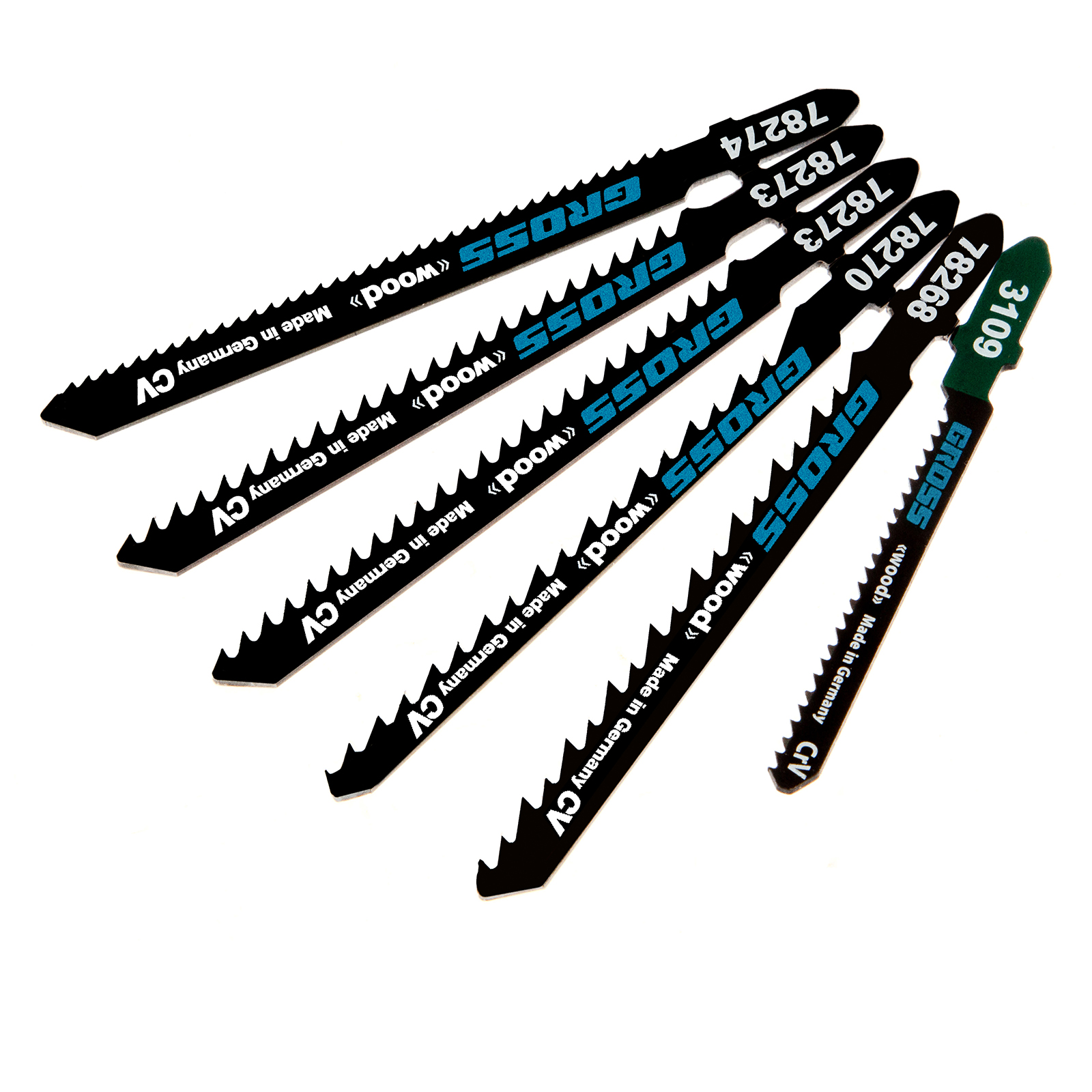 Набор полотен для электролобзика по дереву, 6 шт, DIY, пластиковый кейс Gross (78291)