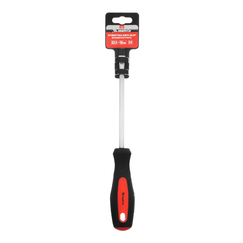 Отвертка Anti-Slip, SL8 х 150 мм, CrV, двухкомпонентная рукоятка Matrix (12226)