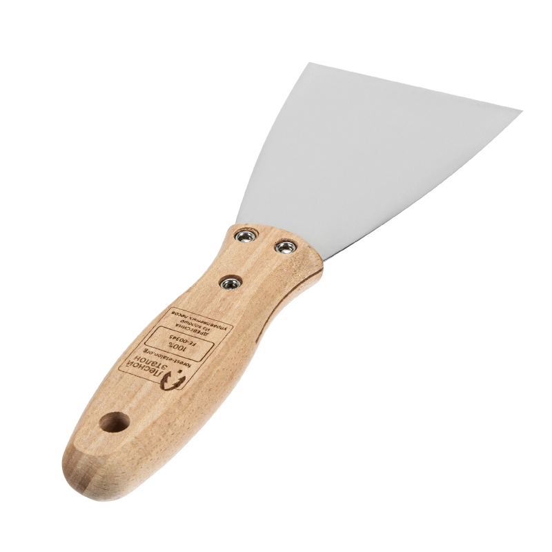 Шпательная лопатка из нержавеющей стали, 80 мм, буковая рукоятка, EFP Matrix (85615)