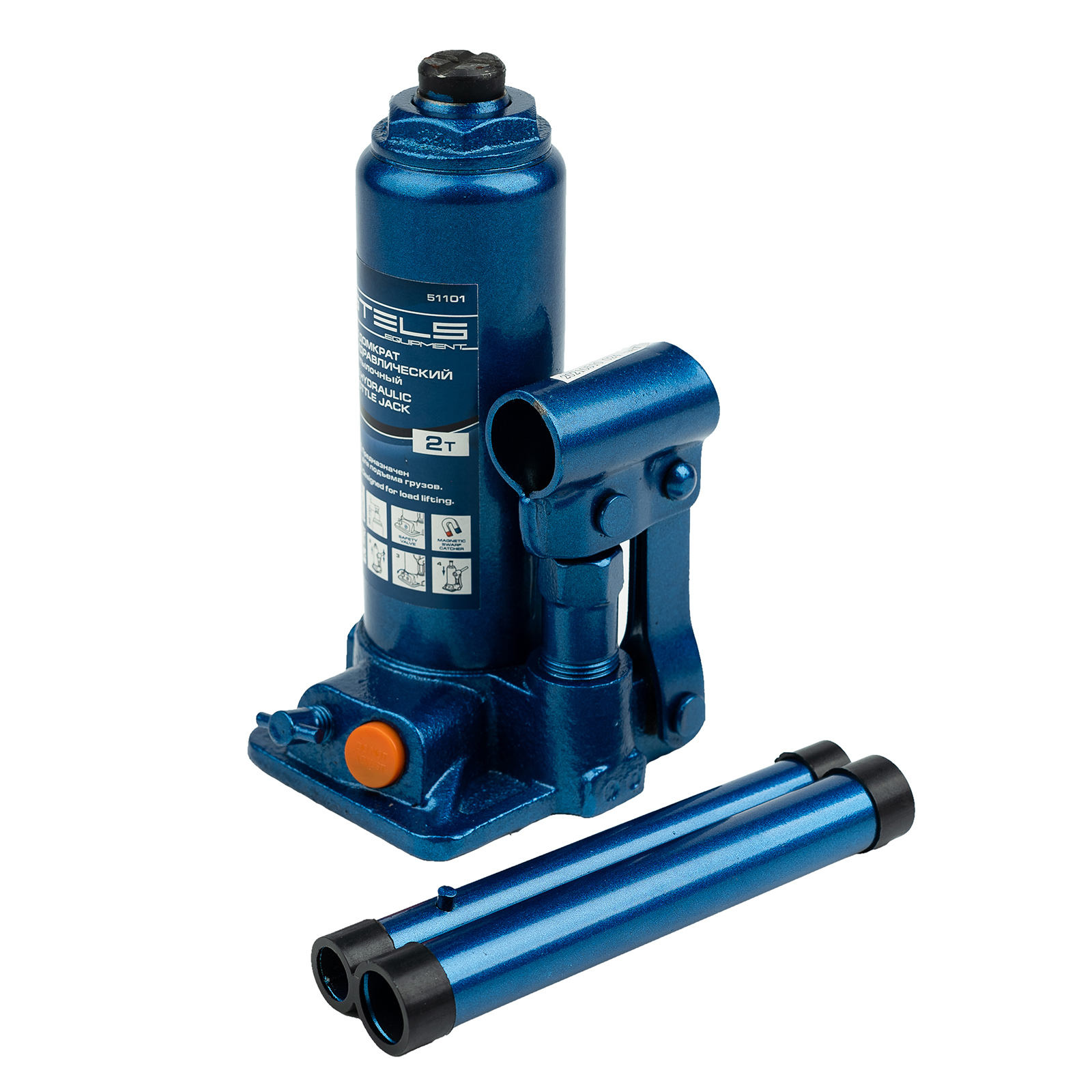 Домкрат гидравлический бутылочный, 2 т, H подъема 181-345 мм Stels (51101)