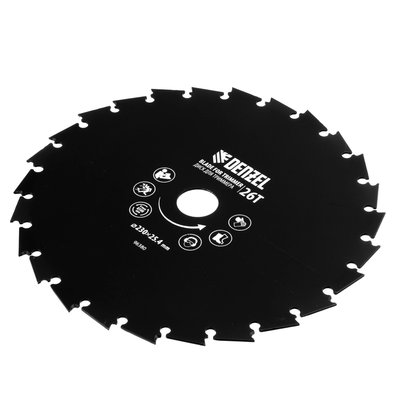 Диск для триммера c долотообразной формой зуба, 230 х 25,4 26 зубов Denzel (96380)