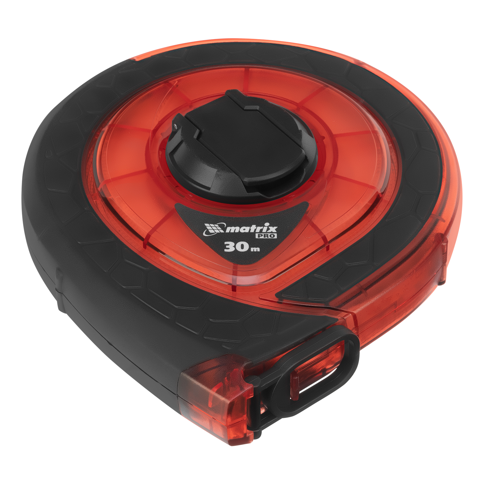Рулетка геодезическая 30 м х 15 мм, закрытый корпус, фибергласовая лента, двусторонняя шкала, Pro Matrix (31271)