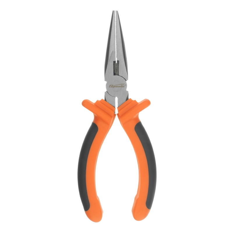 Длинногубцы прямые Comfort, 160 мм ,шлифованные, двухкомпонентные рукоятки Sparta (17165)