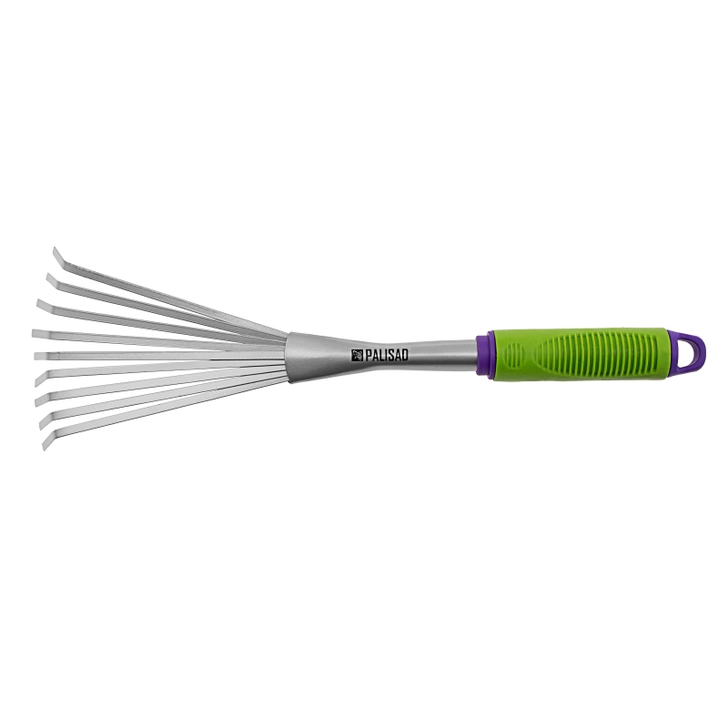 Грабли веерные 9 - зубые, 130 х 420 мм, стальные, пластиковая рукоятка, Connect, Palisad (63007)