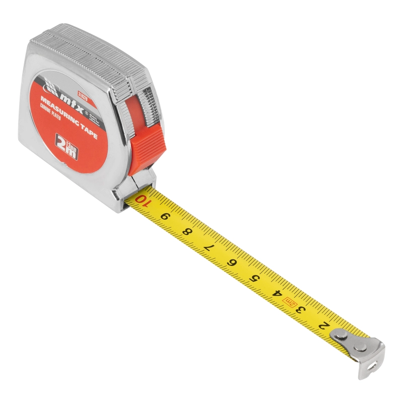 Рулетка Chrom, 2 м x 13 мм, хромированный корпус MTX (310329)