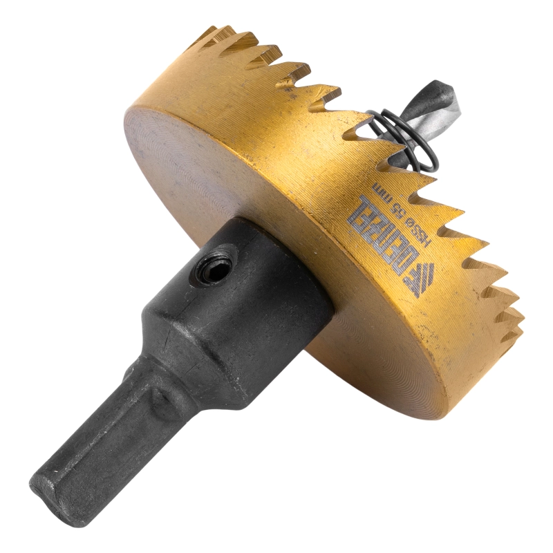 Коронка по металлу HSS, 55 мм, нитридтитановое покрытие Denzel (724118)