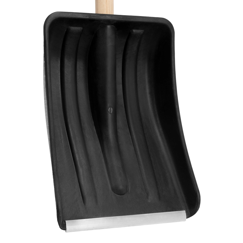 Лопата для уборки снега пластиковая, 275 х 365 х 865 мм, деревянный черенок, Sparta (61639)