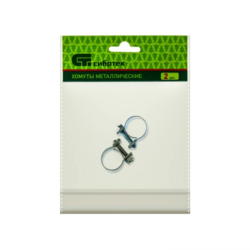 Хомуты металлические, MINI 14-16 мм, ширина 9 мм, винтовой, W1, 2 шт Сибртех (47505)
