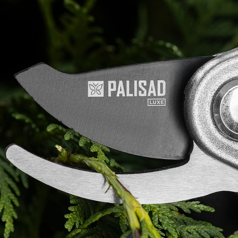 Секатор прямого реза, 205 мм, алюминиевые рукоятки в ПВХ-оболочке, LUXE Palisad (60463)