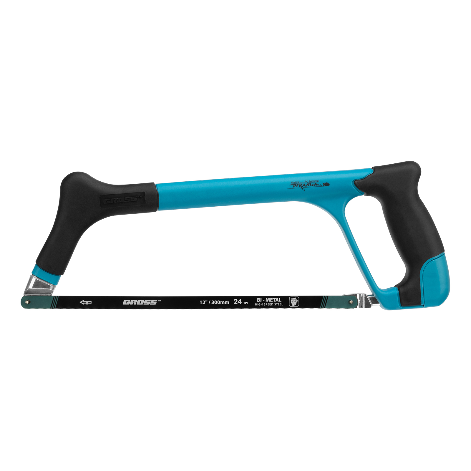Ножовка по металлу "Piranha", 300 мм, трехкомпонентная металлопластиковая рамка Gross (77602)