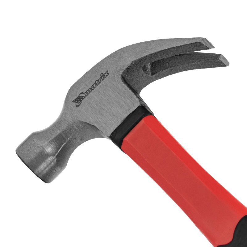 Молоток-гвоздодер, 450 г, боек 27 мм, фибергласовая обрезиненная рукоятка Matrix (10450)