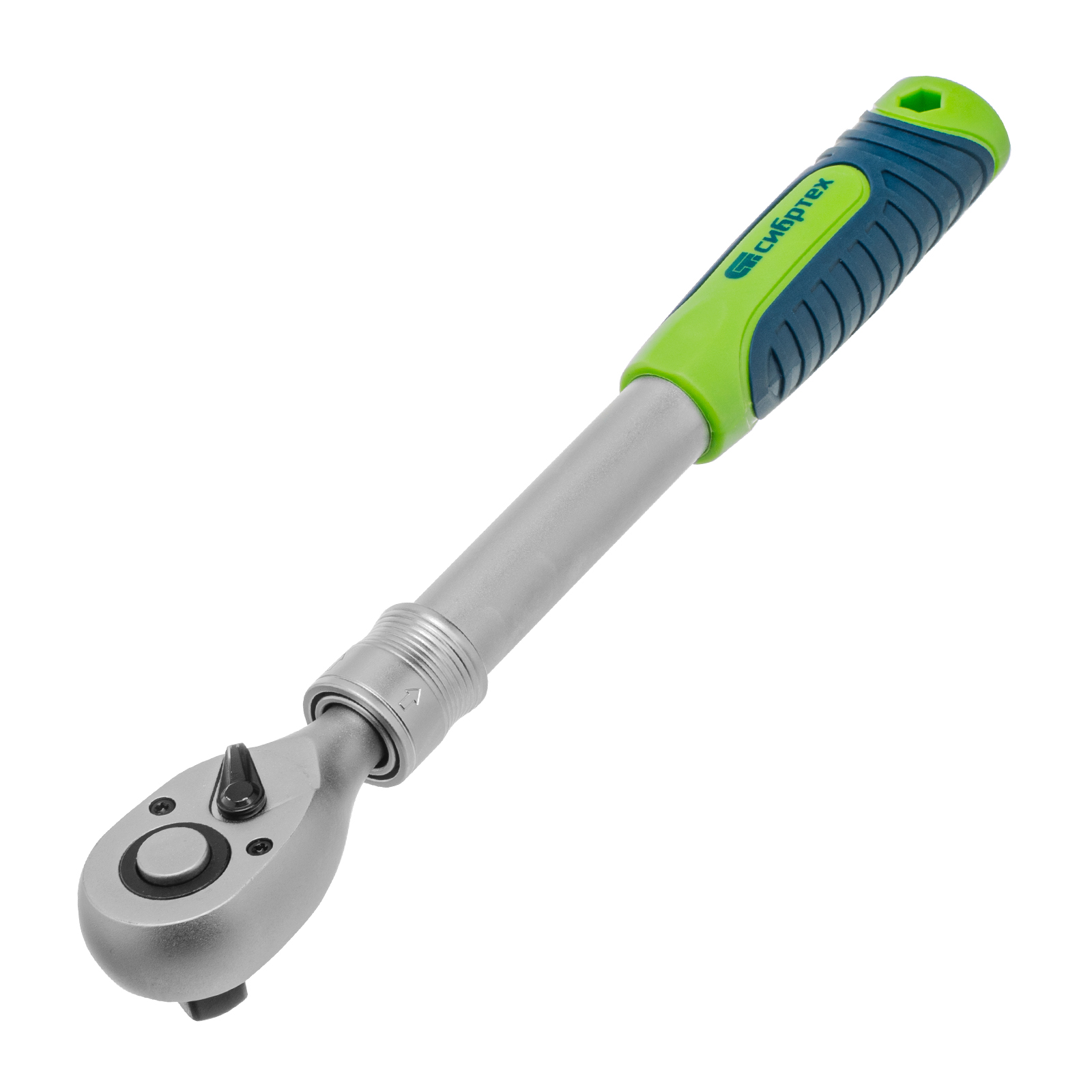 Ключ-трещотка телескопический 1/2", 300-430 мм, 72 зуба, с быстрым сбросом Сибртех (14077)