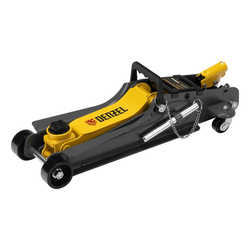 Домкрат гидравлический подкатной с фиксатором, 2,5 т, 85-385 мм Denzel (51232)