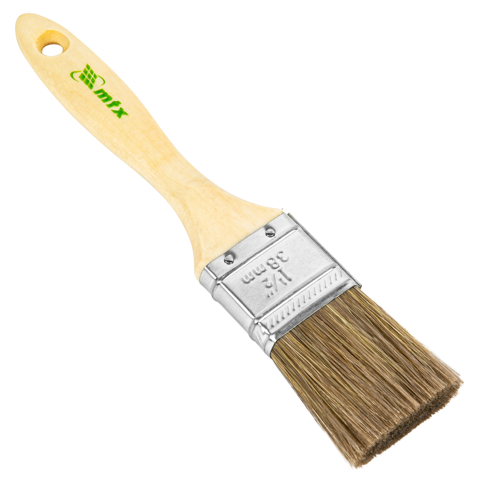 Кисть плоская "Евро" 1.5", смешанная щетина, деревянная ручка MTX (83078)