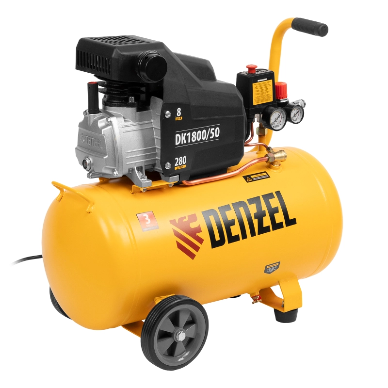 Компрессор воздушный DK1800/50, Х-PRO 1.8 кВт, 280л/мин, 50л Denzel (58068)
