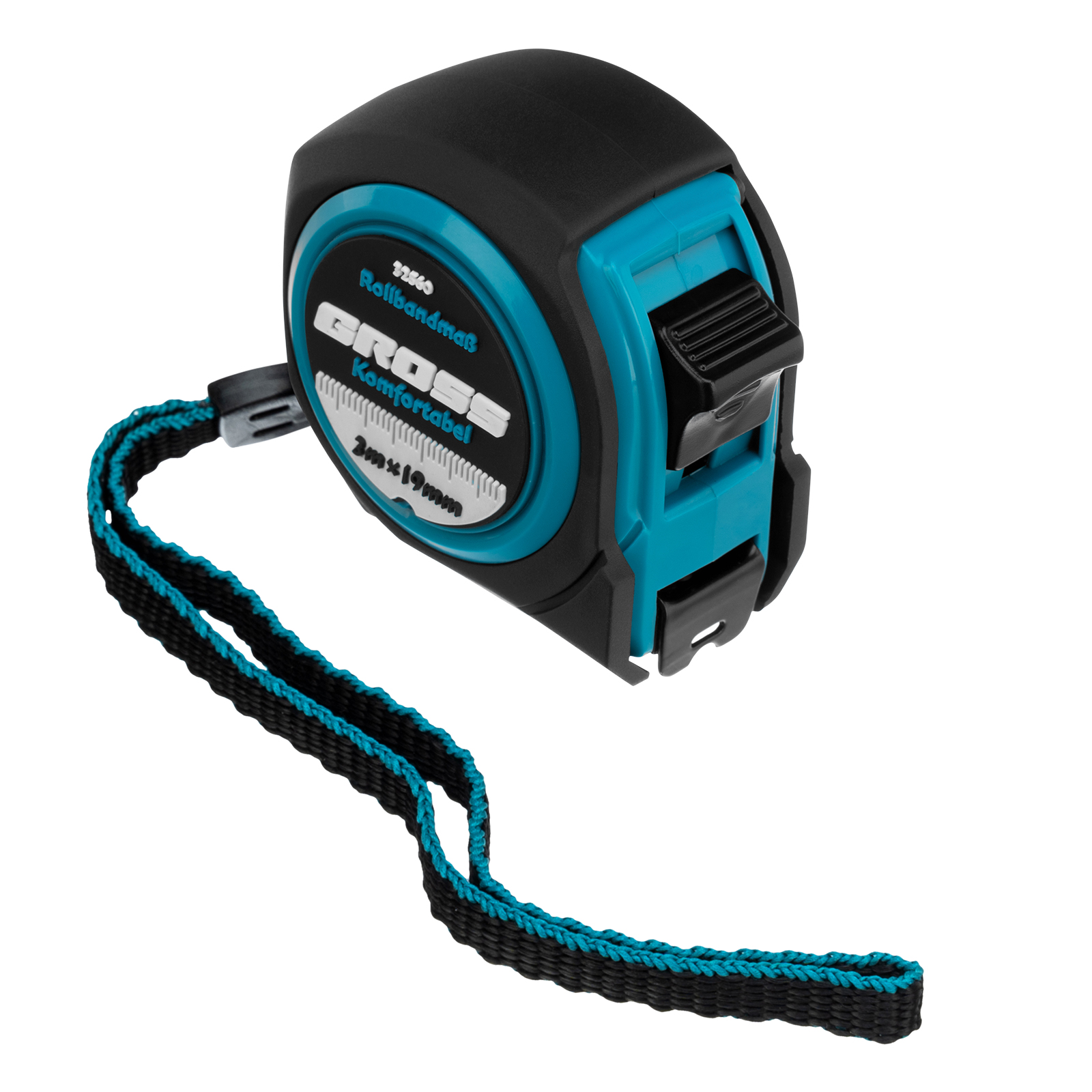 Рулетка Komfortabel 3 м х 19 мм,обрезиненный корпус Gross (32560)