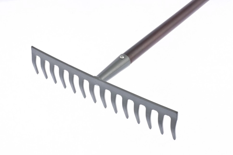 Грабли стальные, 360х1250 мм, 14 прямых зубьев, деревянный лакированный черенок, Luxe, Palisad (61789)