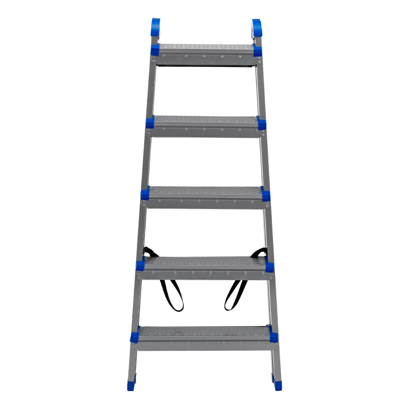 Стремянка двухсторонняя 5 ступеней, сталь профиль, стальные ступени, Сибртех (97985)