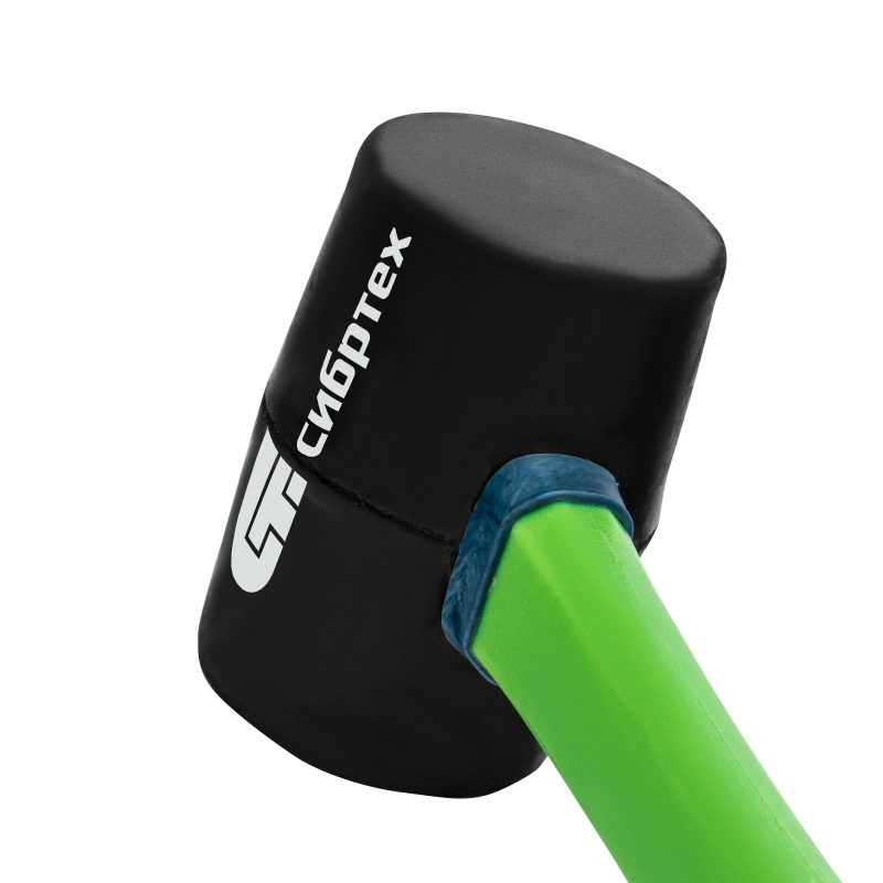 Киянка резиновая, 225 г, черная резина, фибергласовая рукоятка Сибртех (11163)