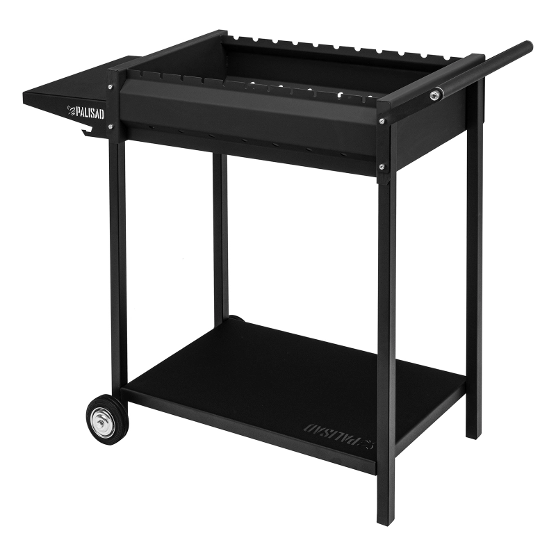 Мангал сварной на колесах, 662 х 390 х 152/805 мм, сталь 2 мм, кочерга в комплекте, Camping Palisad (69669)